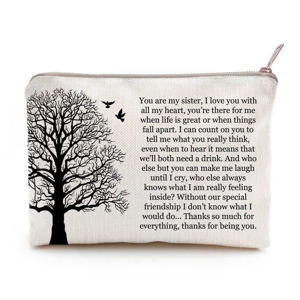 Sister Poem Gift, Sister Gift, Cosmetic Bag, Christmas Gift For Sister, Tote💙